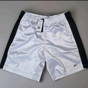 Reebok Men's Athletic Shorts in White and Black Satin Size Large